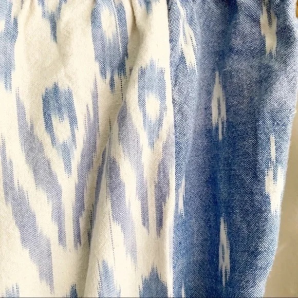 Joie Gidget Ikat Chambray Romper in Blue and White Size L - Picture 2 of 5